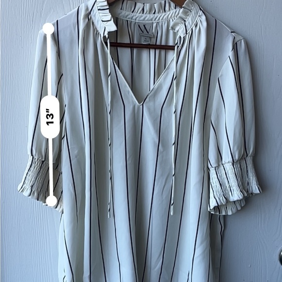 WORTHINGTON White and Black Vertical Striped Blouse Women’s XL - Picture 9 of 11
